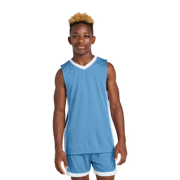 Sport-Tek® Rival Poly Closed-Hole Mesh Basketball Reversible Youth Jersey
