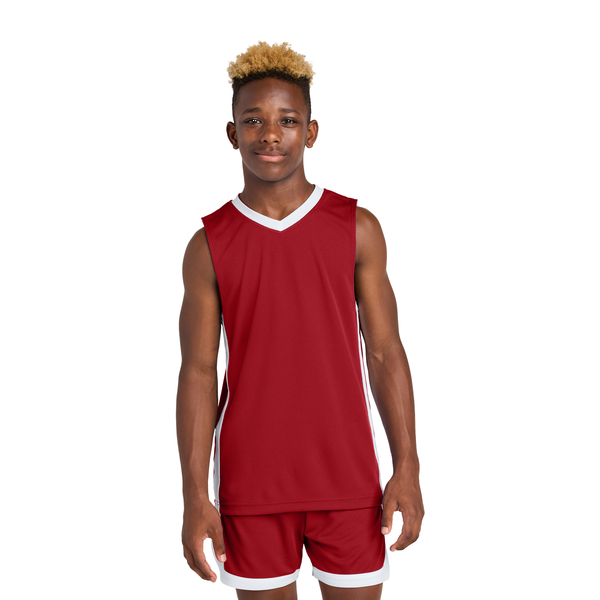 Sport-Tek® Rival Poly Closed-Hole Mesh Basketball Reversible Youth Jersey