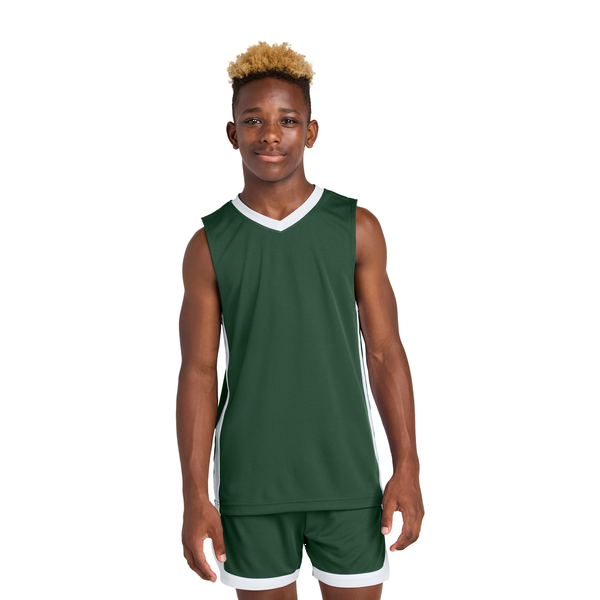 Sport-Tek® Rival Poly Closed-Hole Mesh Basketball Reversible Youth Jersey