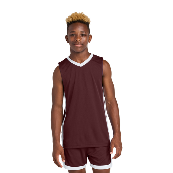 Sport-Tek® Rival Poly Closed-Hole Mesh Basketball Reversible Youth Jersey
