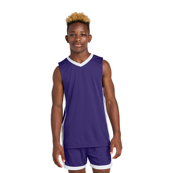 Sport-Tek® Rival Poly Closed-Hole Mesh Basketball Reversible Youth Jersey