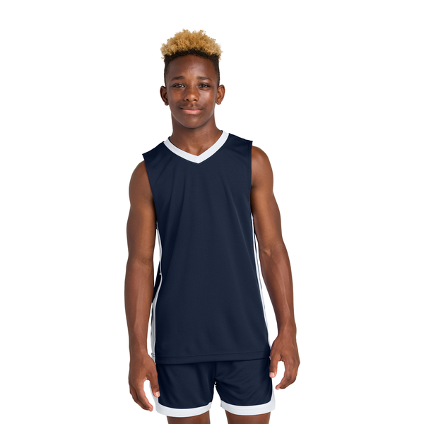 Sport-Tek® Rival Poly Closed-Hole Mesh Basketball Reversible Youth Jersey