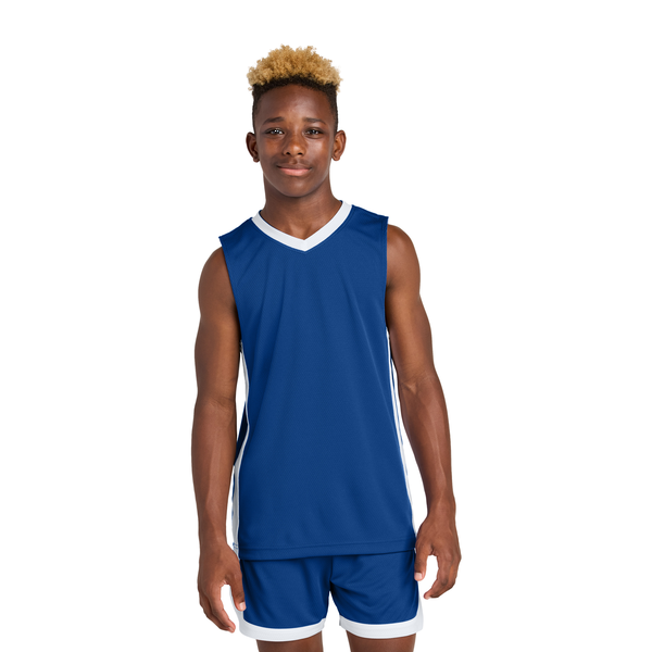 Sport-Tek® Rival Poly Closed-Hole Mesh Basketball Reversible Youth Jersey