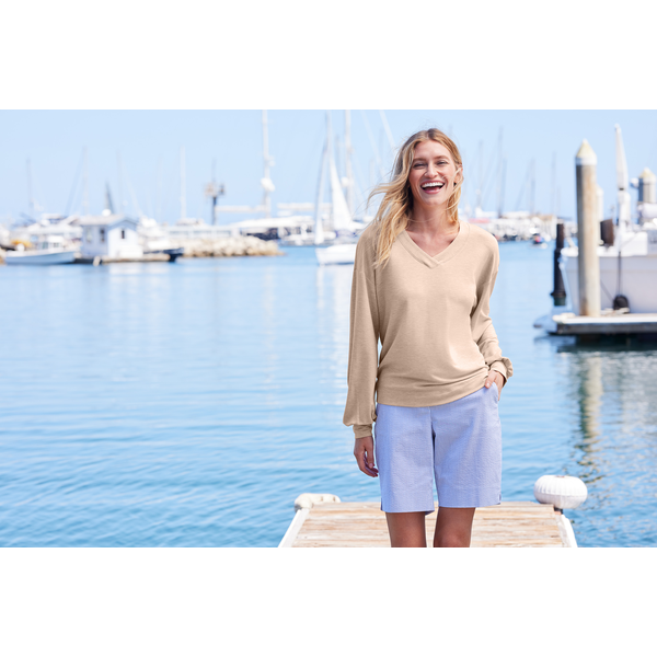 TravisMathew® Long Weekend Tri-Blend Ladies' V-Neck