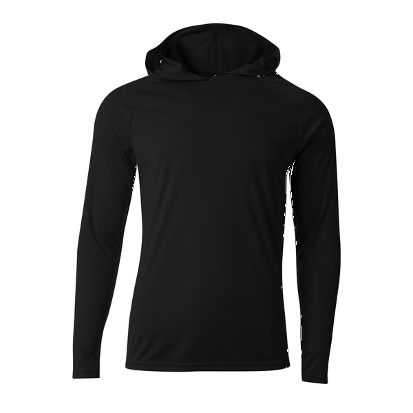A4® Cooling Performance Poly Long Sleeve Hooded Unisex Tee