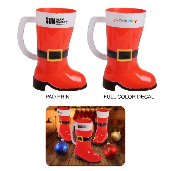 Santa Boot Plastic Mug, 10oz.