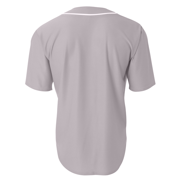 A4® Short Sleeve Poly/Spandex Full-Button Unisex Baseball Top