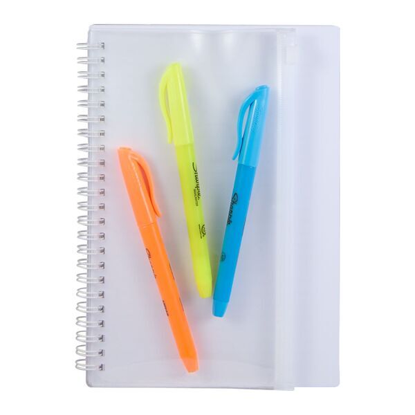 Spiral Notebook w/ Clear Pocket, 5-1/2" x 8-1/2"