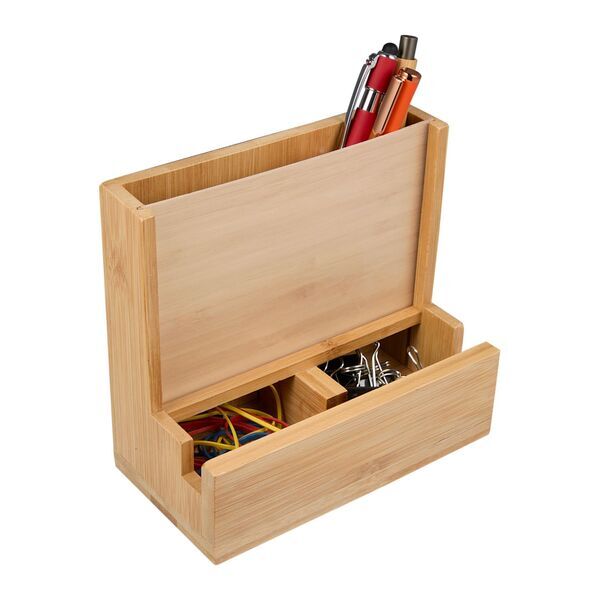Bamboo FSC® Photo Frame Desk Organizer