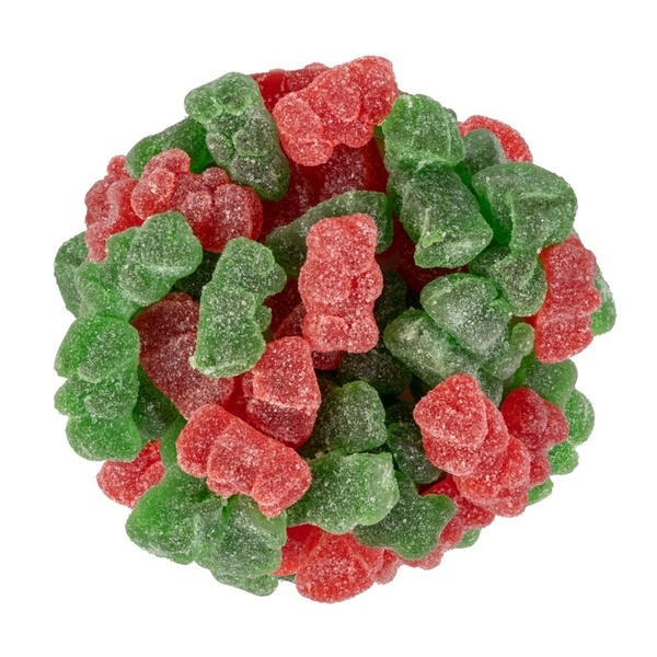 Holiday Candy Cane Tube with Sour Gummy Bears