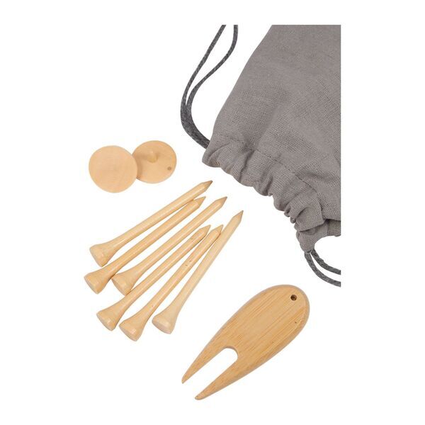 Bamboo Golf Tee Set w/ Recycled Pouch