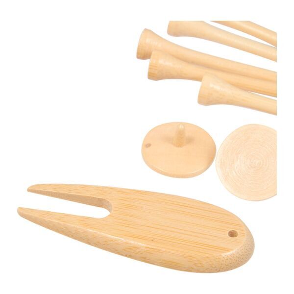Bamboo Golf Tee Set w/ Recycled Pouch