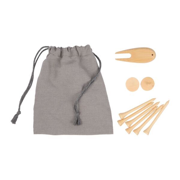 Bamboo Golf Tee Set w/ Recycled Pouch