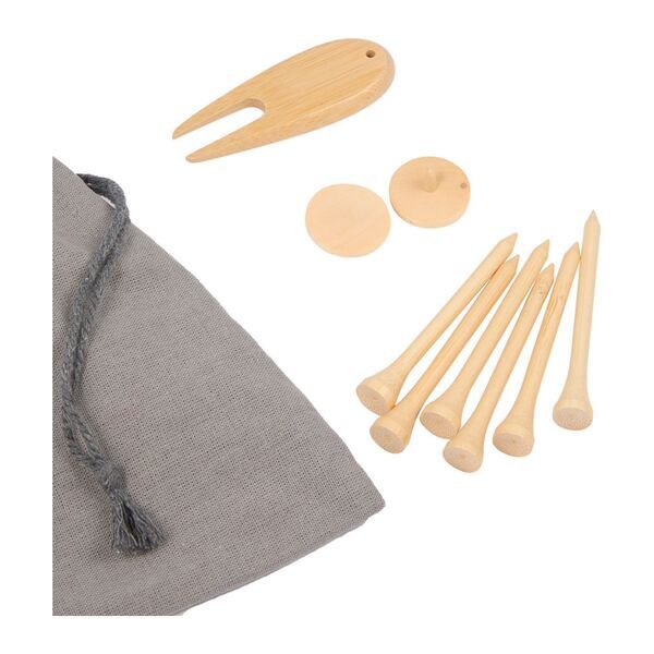 Bamboo Golf Tee Set w/ Recycled Pouch