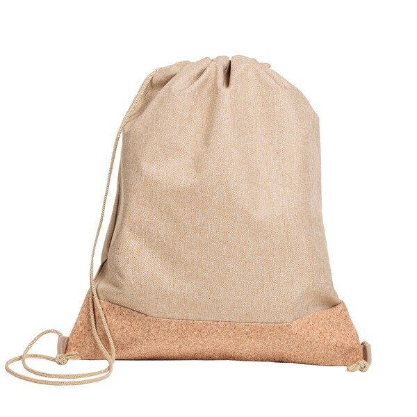 County Polyester Drawstring Bag with Cork Bottom