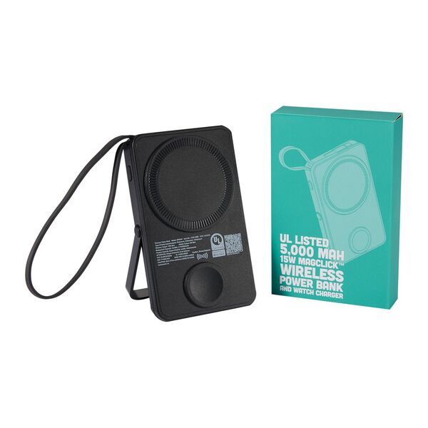 UL Listed MagClick™ Power Bank & Watch Charger, 5000mAh