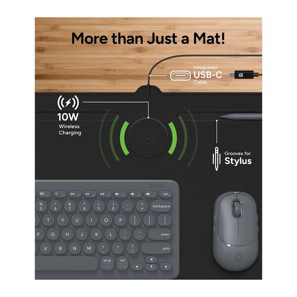ZAGG® Wireless Charging Desk Mat