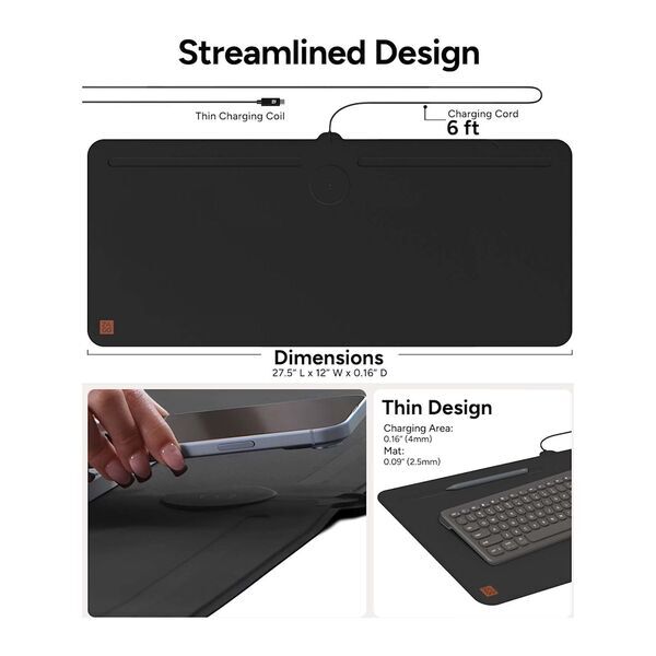 ZAGG® Wireless Charging Desk Mat