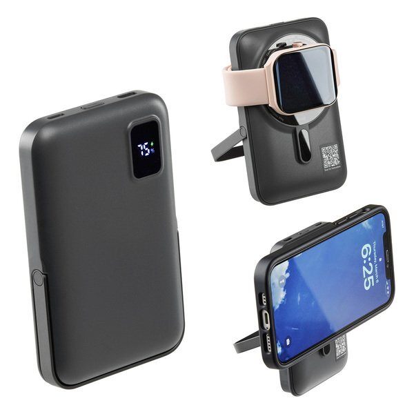 Regal 20W PD Power Bank w/ 15W Magnetic Wireless Charger, Watch Charger & Phone Stand, 10000mAh