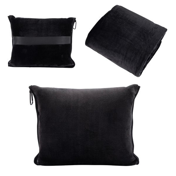 Cuddle Micro Plush Travel Blanket w/ Attachable Hood & Pillow Case