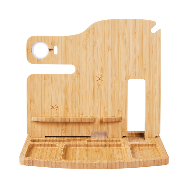 Portia Bamboo Charging Valet Station