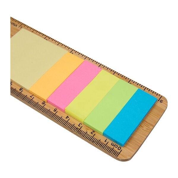 FSC® Certified Bamboo Ruler w/ Sticky Notes