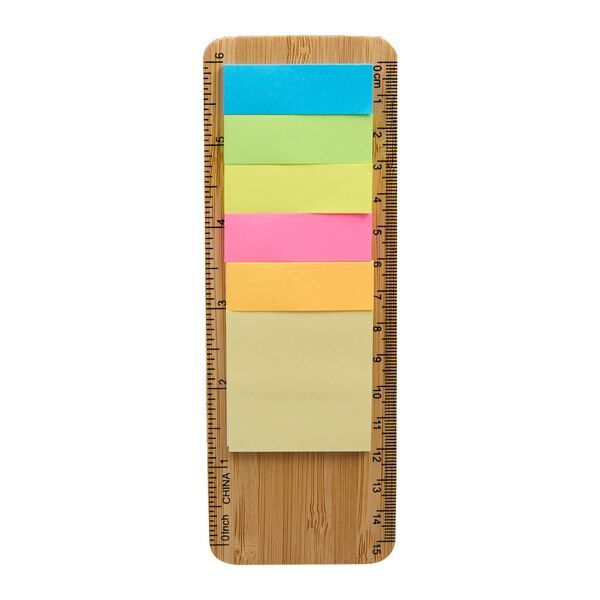 FSC® Certified Bamboo Ruler w/ Sticky Notes