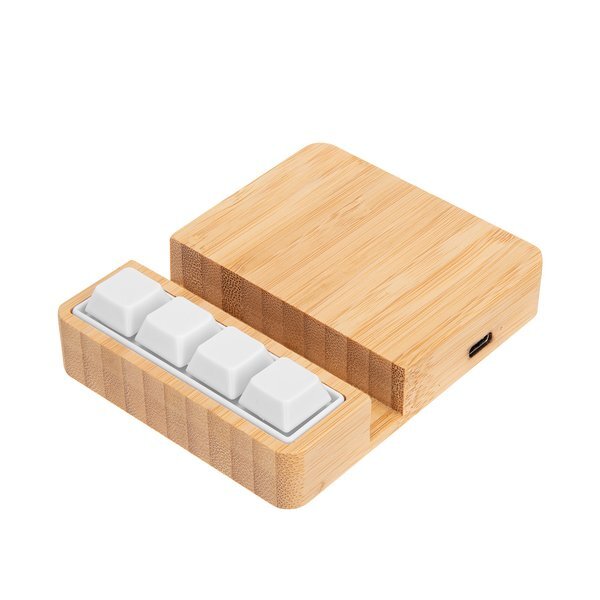 Bamboo Stress Relief Wireless Charger & Phone Stand