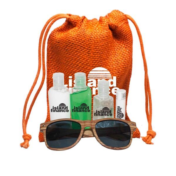 Jute Sun Kit with Faux Wood Frame Sunglasses
