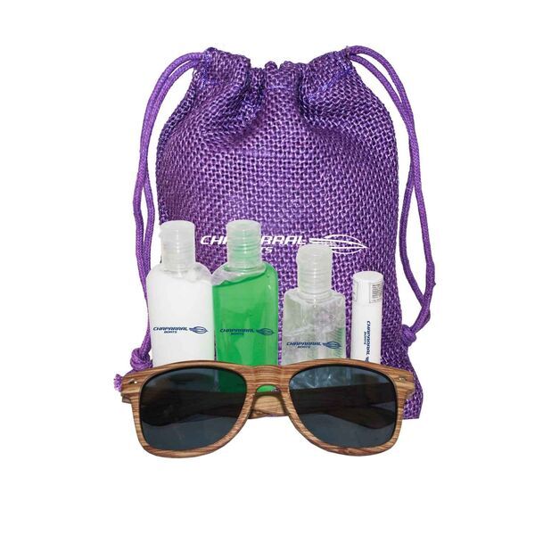 Jute Sun Kit with Faux Wood Frame Sunglasses