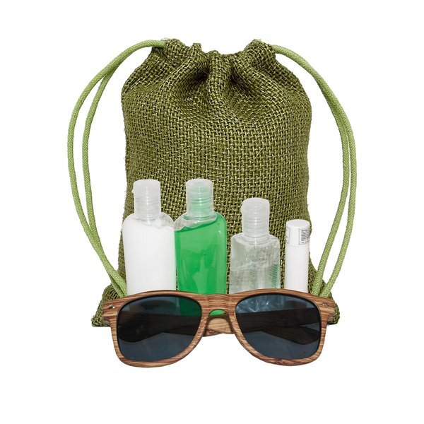 Jute Sun Kit with Faux Wood Frame Sunglasses