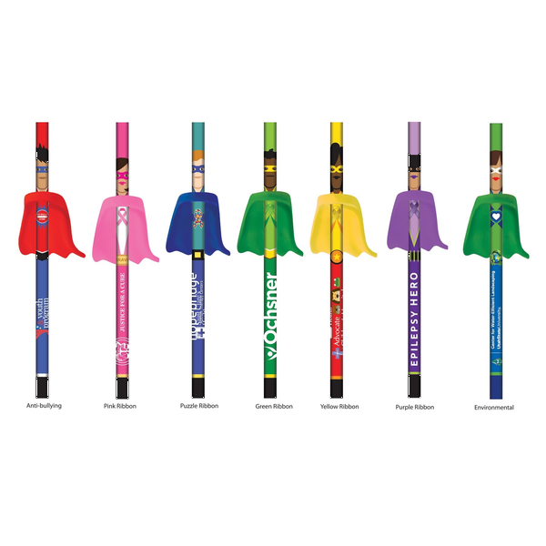 Pencil Heroes Awareness Superhero Pencil with Eraser Cape
