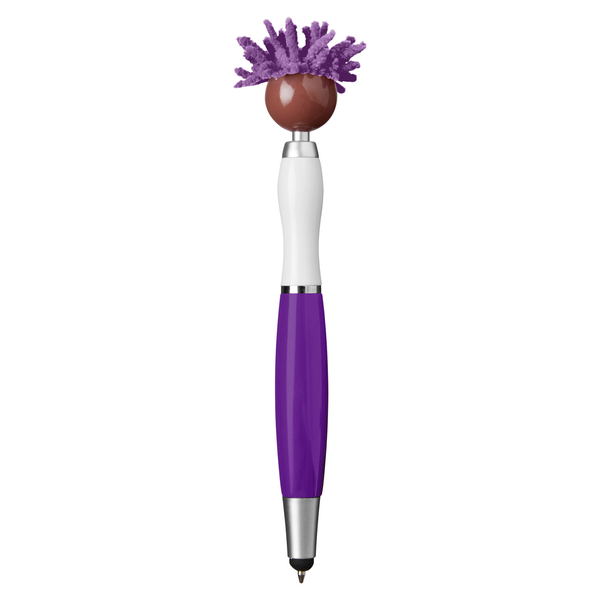 MopToppers Multicultural Screen Cleaner with Stylus Pen- Dark Skin