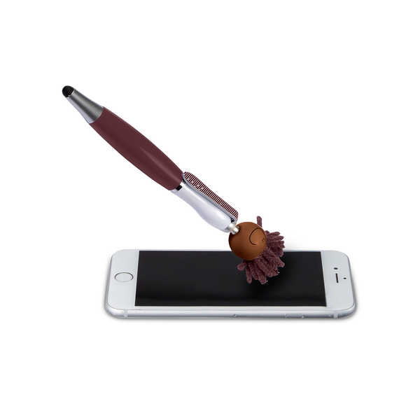 MopToppers Multicultural Screen Cleaner with Stylus Pen- Dark Skin