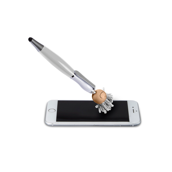 MopToppers Multicultural Screen Cleaner with Stylus Pen- Light Skin