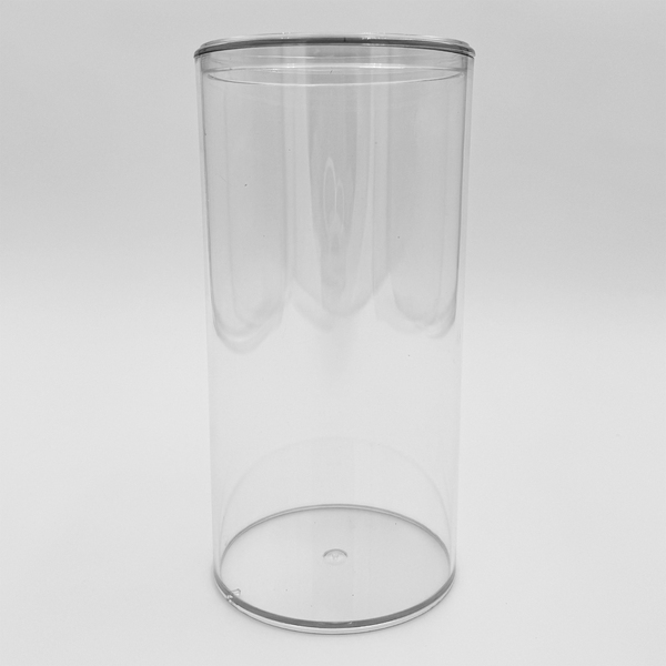 Clear Plastic Cylinder, 9-1/2" x 3-1/2"