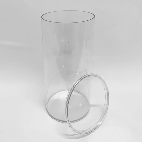 Clear Plastic Cylinder, 9-1/2" x 3-1/2"