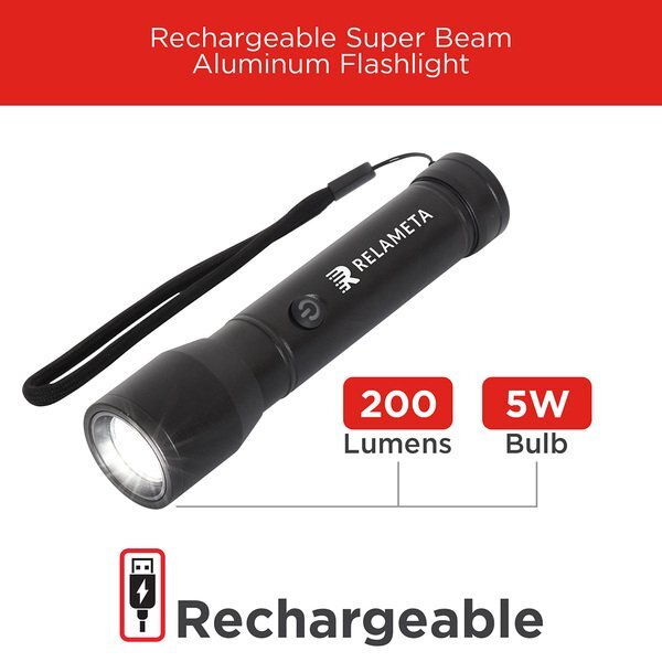 Best Buddy Tools® Rechargeable Super Beam Aluminum Flashlight
