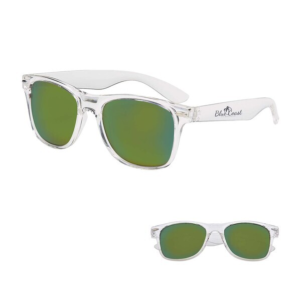Mirrored Clear Frame Malibu Sunglasses
