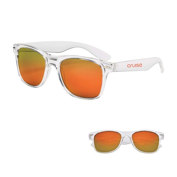 Mirrored Clear Frame Malibu Sunglasses