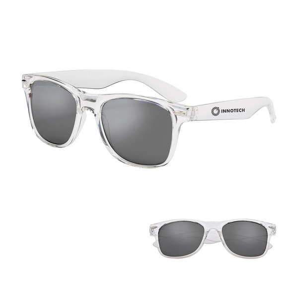 Mirrored Clear Frame Malibu Sunglasses