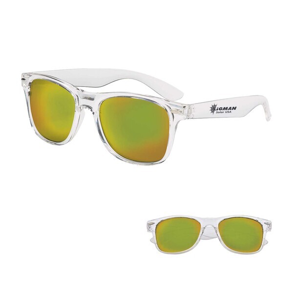 Mirrored Clear Frame Malibu Sunglasses