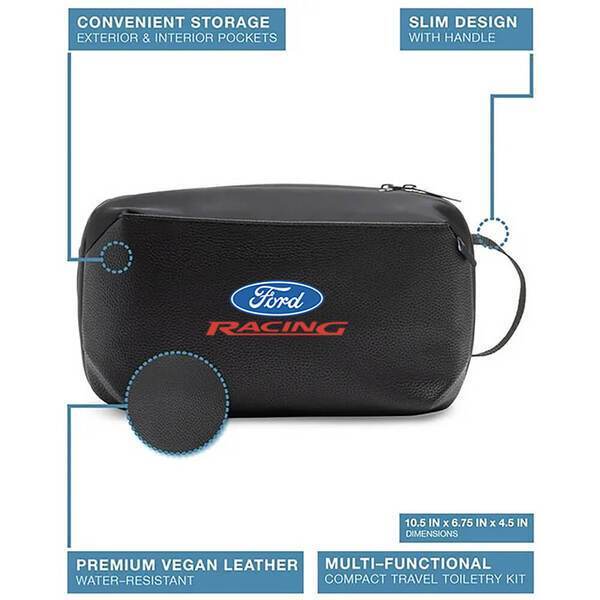 Brookstone® Compact Toiletry Kit Vegan Leather Travel Bag