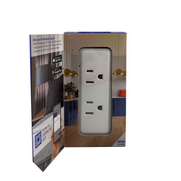 Brookstone® Smart Indoor 14A Dual Outlet Plug