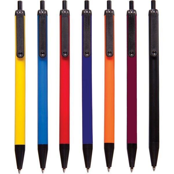 USA Made Value Click Black Trim Solids Retractable Pen