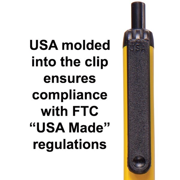 USA Made Value Click Black Trim Solids Retractable Pen