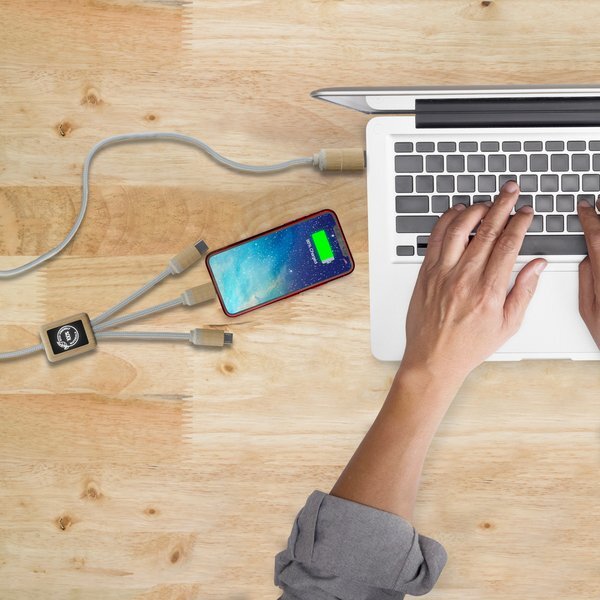 SCX Design™ 5-in-1 Bamboo Charging Cable 2A