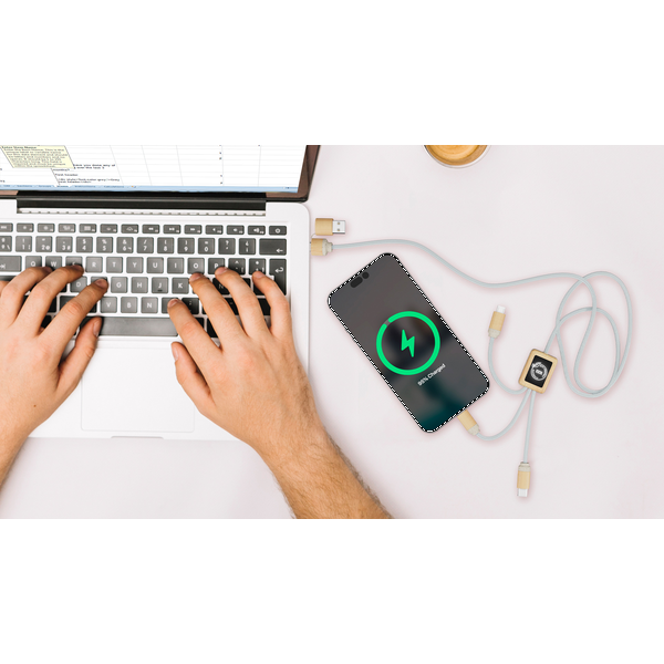 SCX Design™ 5-in-1 Bamboo Charging Cable 2A