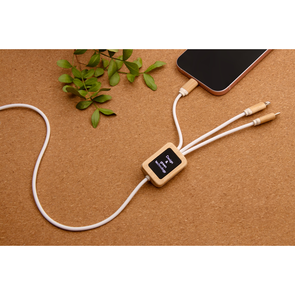 SCX Design™ 5-in-1 Bamboo Charging Cable 2A