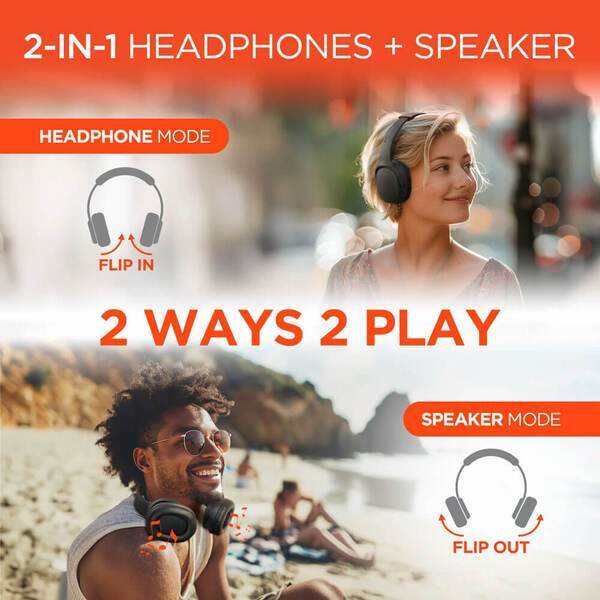 Hypergear Flip 2-in-1 Wireless Headphones & Speaker